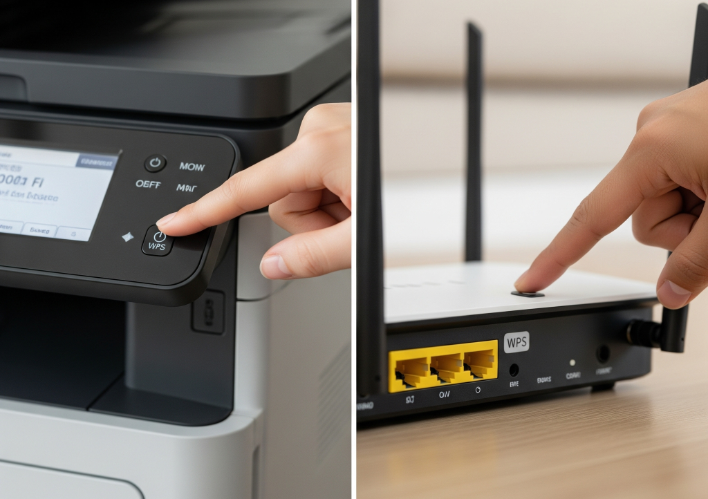 WPS button on printer